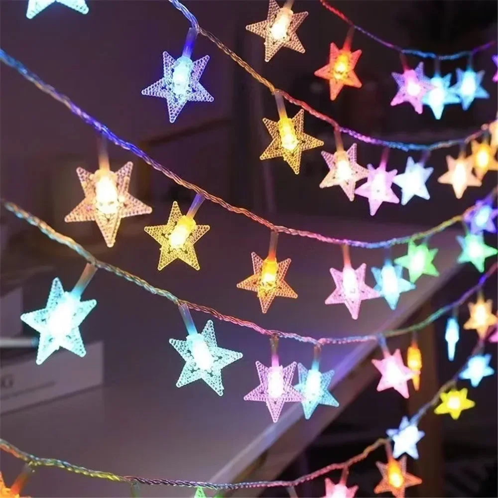 LED String Lights Outdoor Star Chain Lights Garland Lights Bulb Fairy Lights Party Home Wedding Garden  Decor