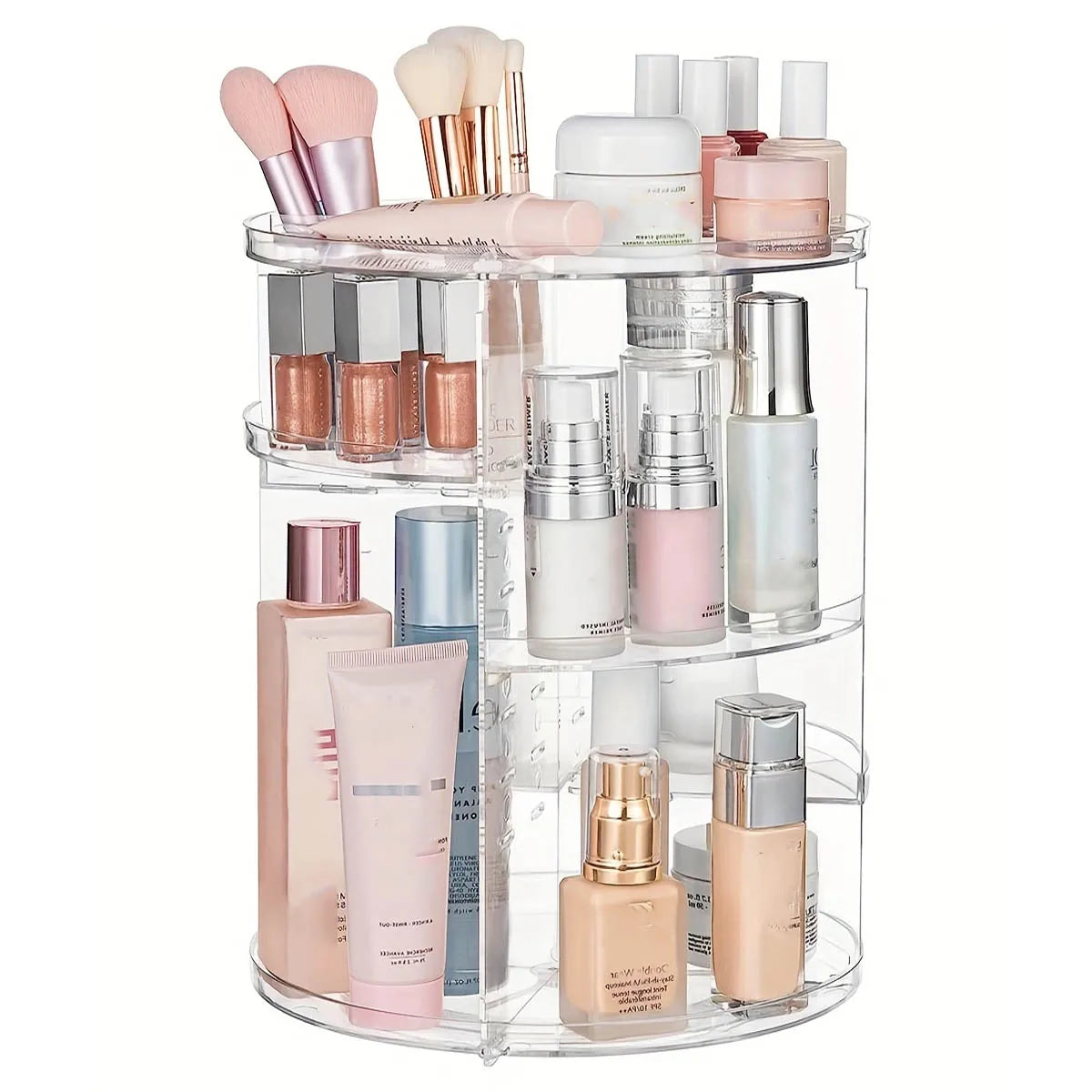 360° Rotating Makeup Organizer for Bathroom Countertop Storage