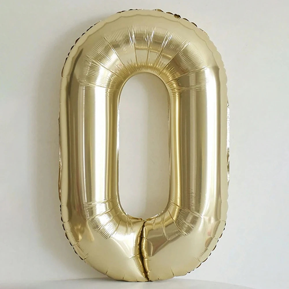 1pc 40inch Platinum Colour Number 0-9 Balloons Helium Balloon Digit Globos Birthday Party Decorations，Anniversary, Graduation