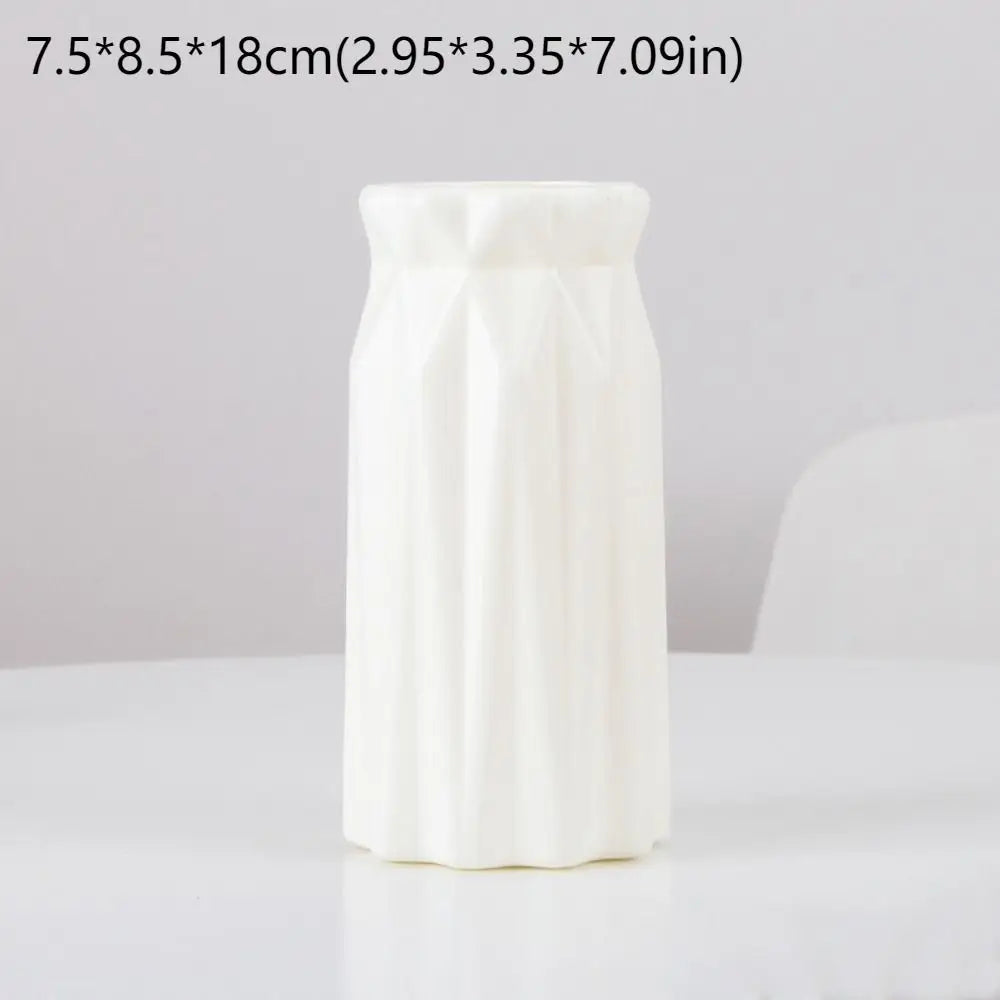 1PC Plastic Spiral White Vase Nordic Creative Flower Arrangement Container For Kitchen Living Bedroom Home Decoration Ornament