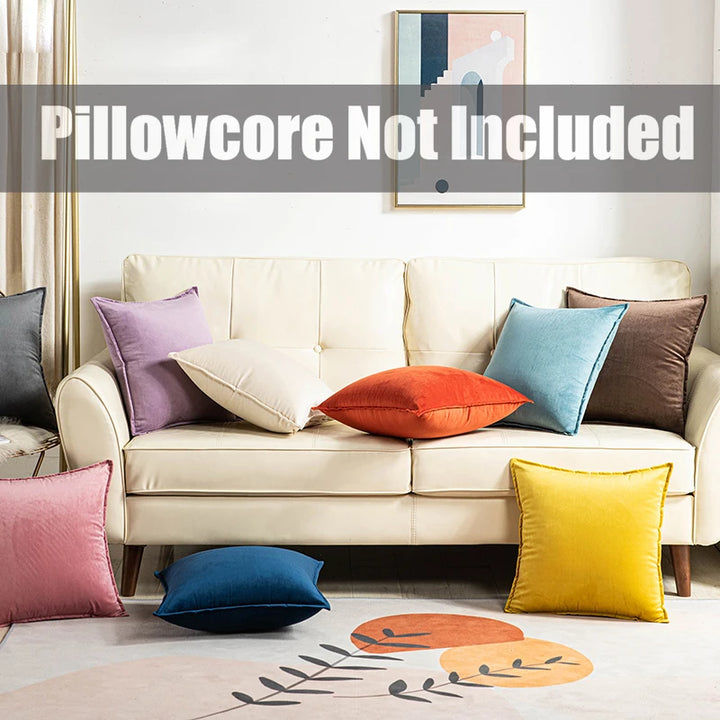 1 Piece Super Soft Velvet Solid Color Living Room Sofa Decorative Cushion Cover Pillow Cover (excluding Filler)