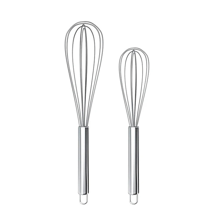 LMETJMA 8" 10" 12" Egg Whisk Stainless Steel Egg Whisk Kitchen Wire Balloon Whisk Milk Egg Beater Egg Mixing Mixer Tools KC0231