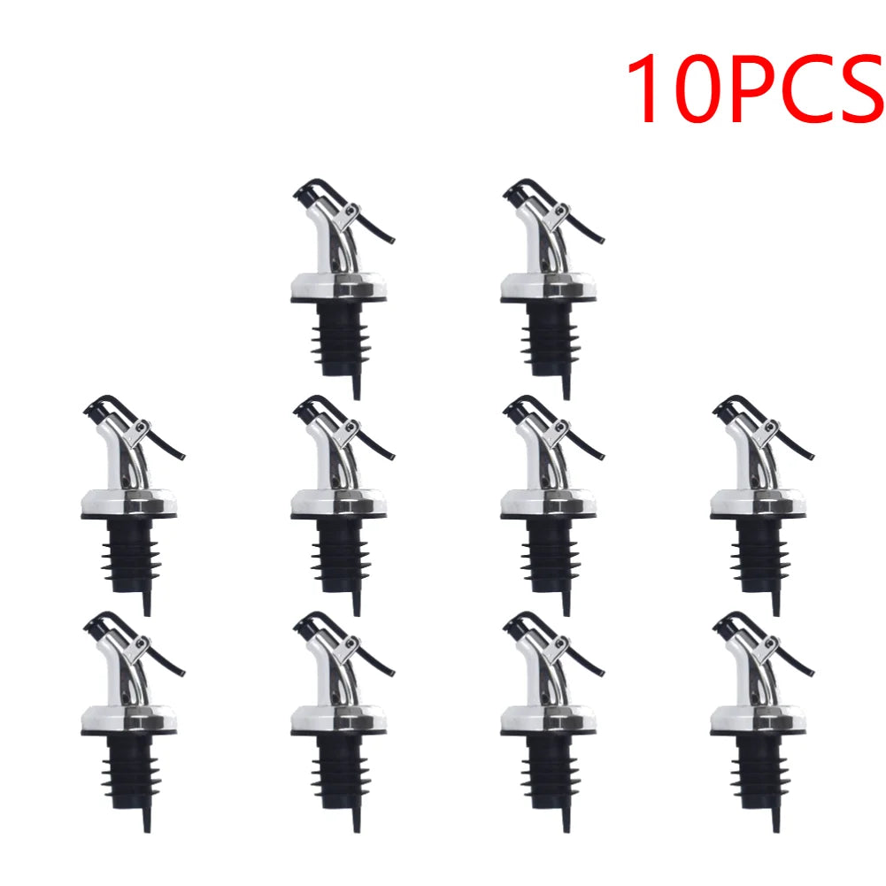 1-10PCS Kitchen Oiler Olive Oil Dispenser Pourer Whisky Liquor Oil Wine Bottle Pourer Cap Spout Stopper Mouth Dispenser