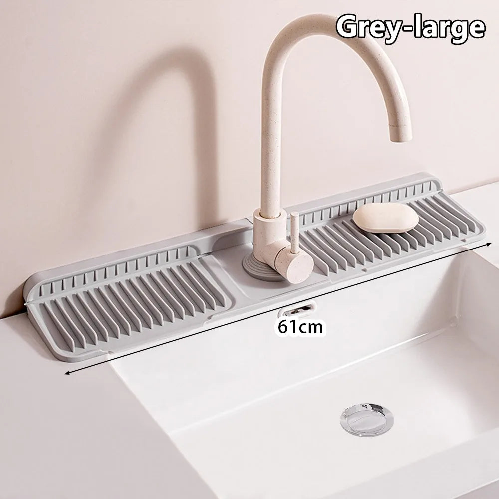 Silicone Faucet Draining Mat – Quick-Dry Water-Absorbent Countertop Sink Protector