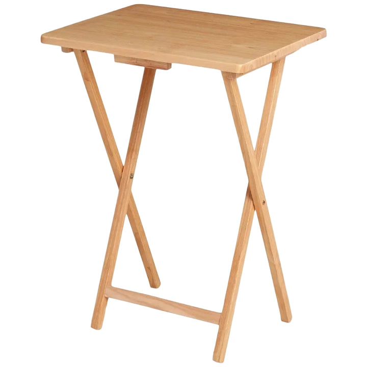 Folding Rubberwood TV Tray Table Portable Lightweight Space-Saving No Assembly