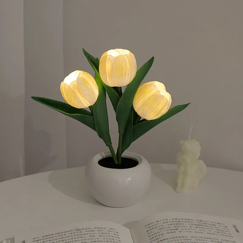 LED Tulip Night Light – Simulation Flower Atmosphere Desk Lamp for Room Decor & Gift