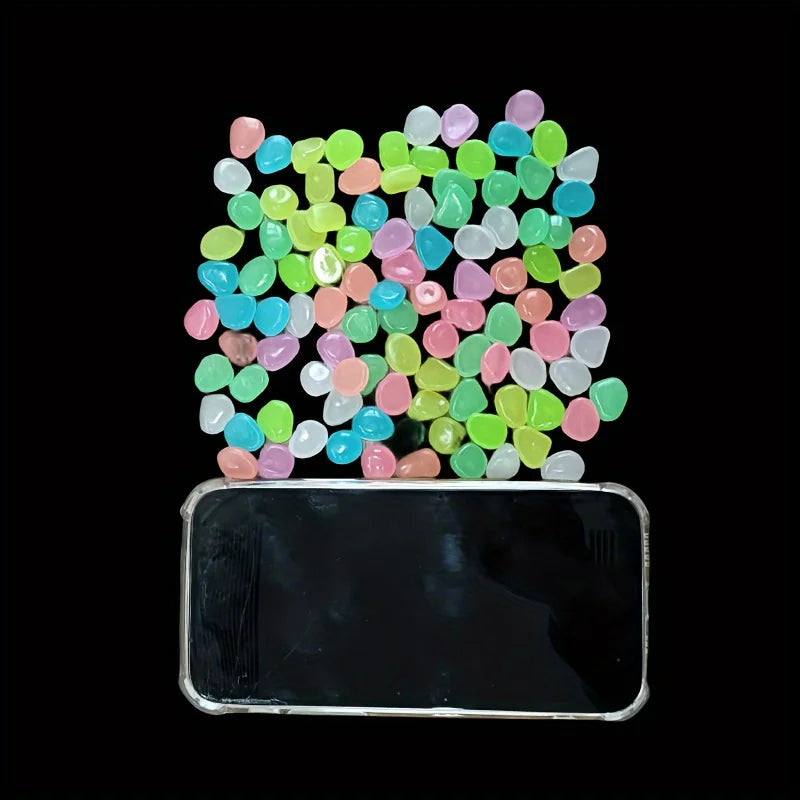 Glow-in-the-Dark Luminous Stones – Decorative Pebbles for Garden, Fish Tank & Flower Pot (100/500 Pcs)