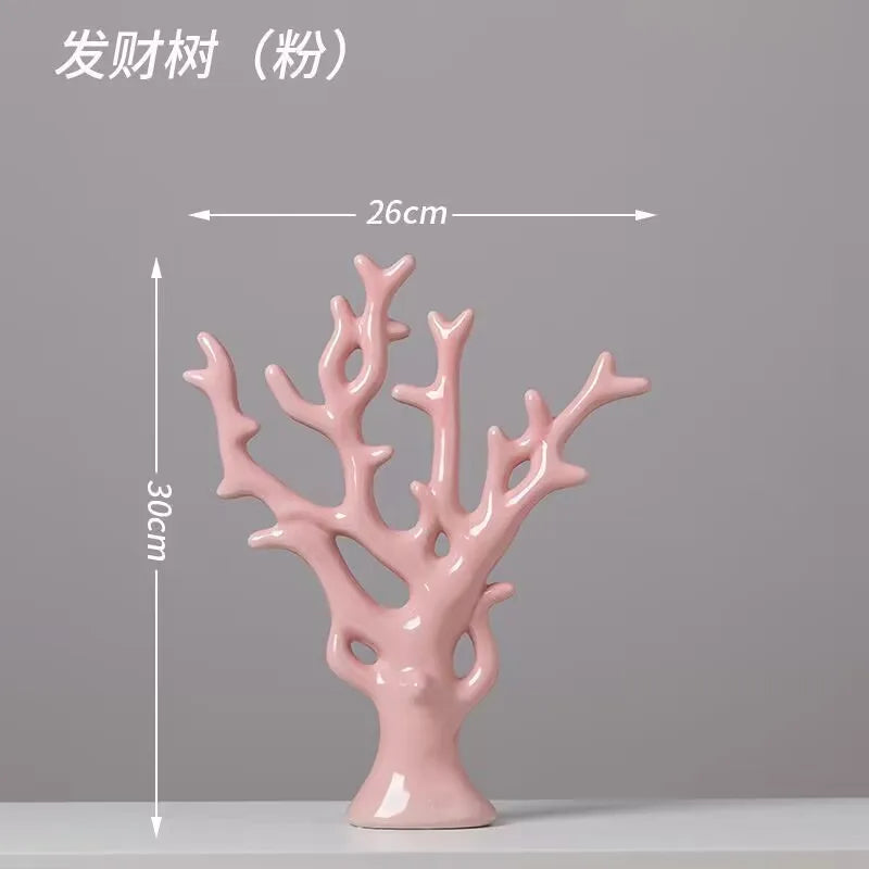 Modern Feng Shui Ceramic Figurines Livingroom Ornaments Home Furnishing Decoration Crafts Office Room Accessories Wedding Gifts