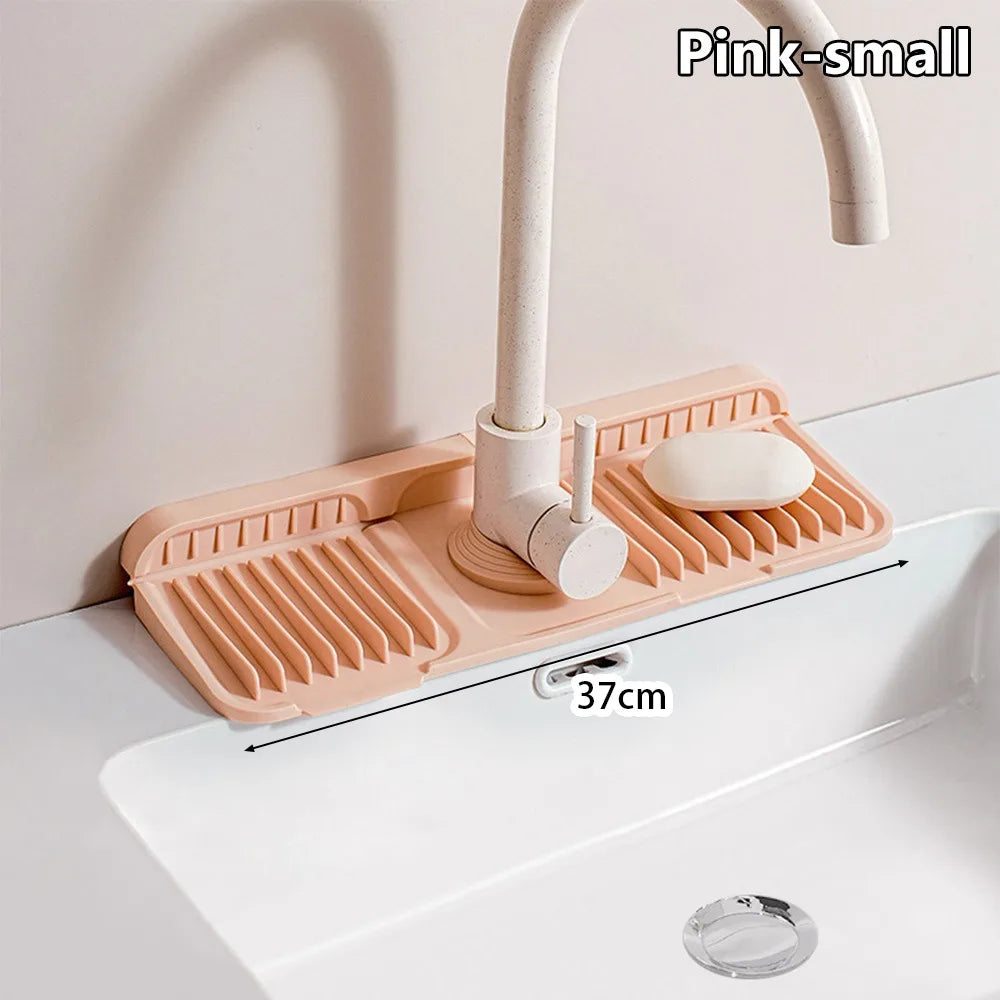 Silicone Faucet Draining Mat – Quick-Dry Water-Absorbent Countertop Sink Protector