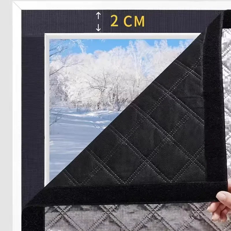 Winter windproof warm curtains, bedroom cold-proof thermal insulation film, sealed windows，Blackout and soundproof