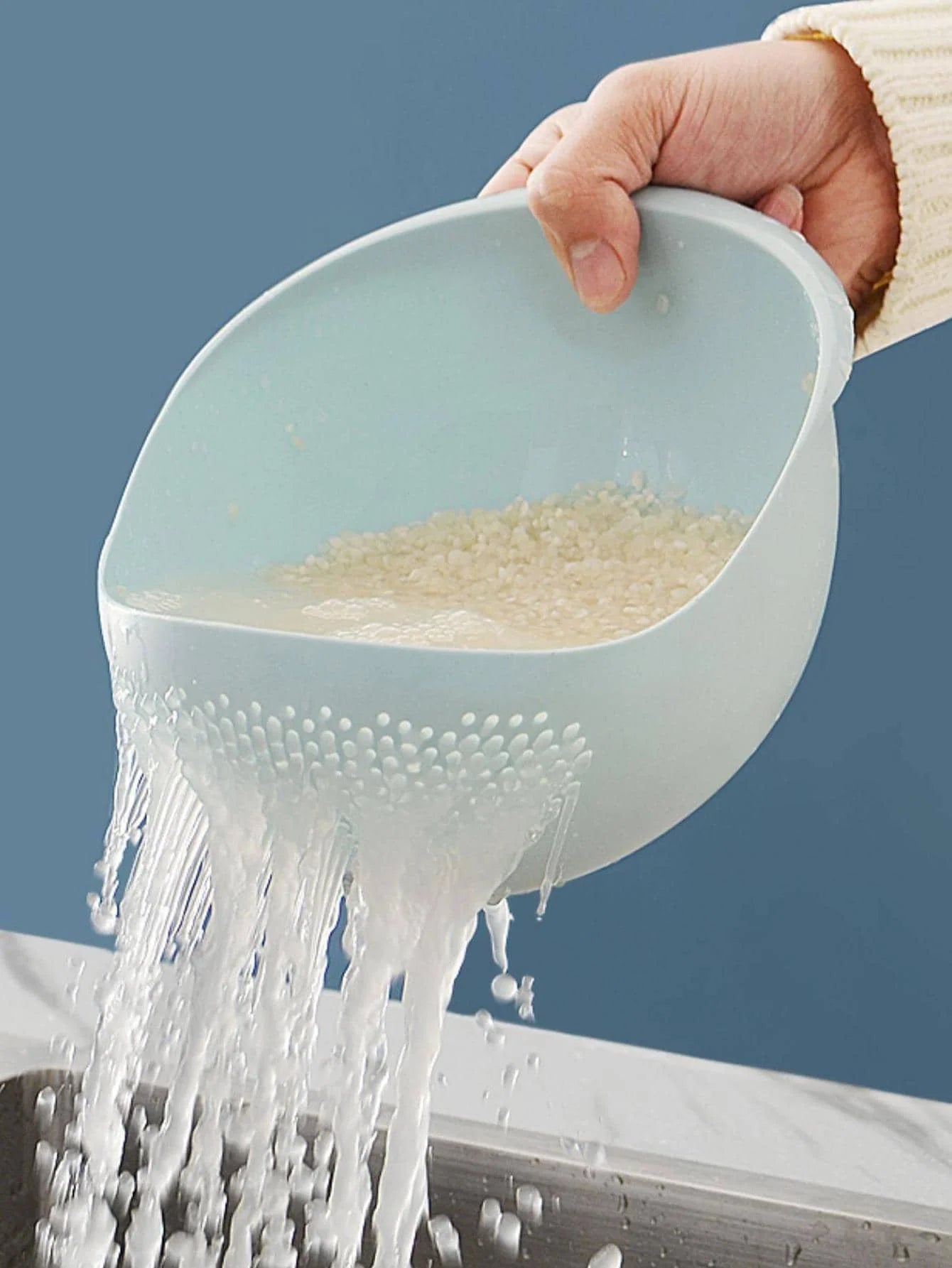 Kitchen washing rice magic washing rice sieve washing rice basin fine hole does not leak rice kitchen household washing vegetabl