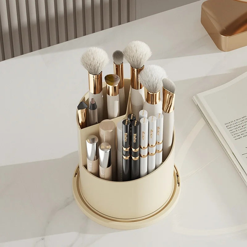 Rotating Makeup Brush Storage Box – Dressing Table Organizer for Easy Brush Storage & Display