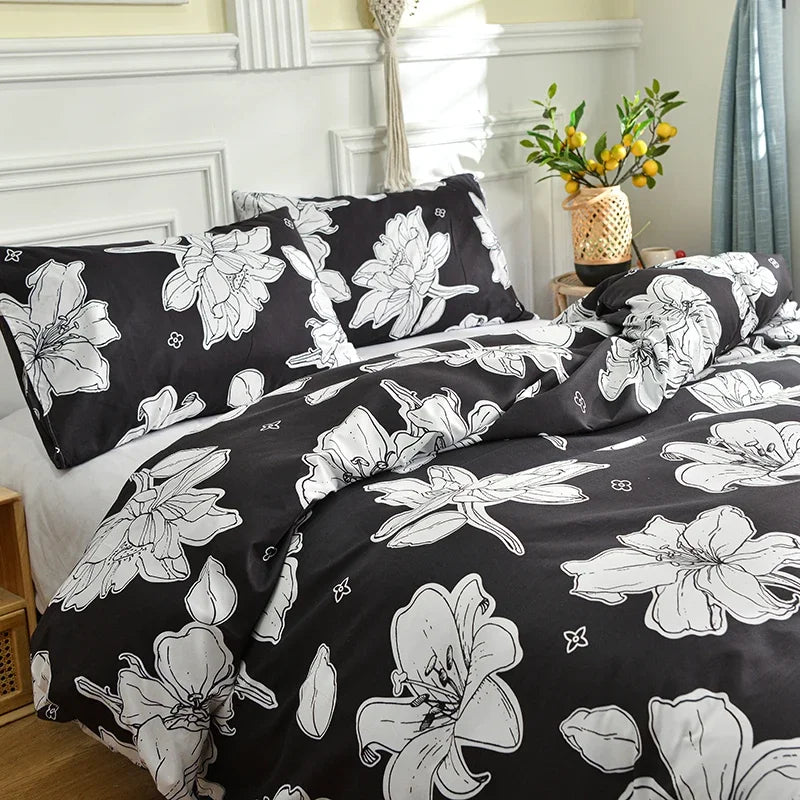 Bohemian Elegance Brushed Polyester Duvet Cover Set with Pillowcases - Comfort, Vibrant Prints, Twin/Full/King/Queen Size