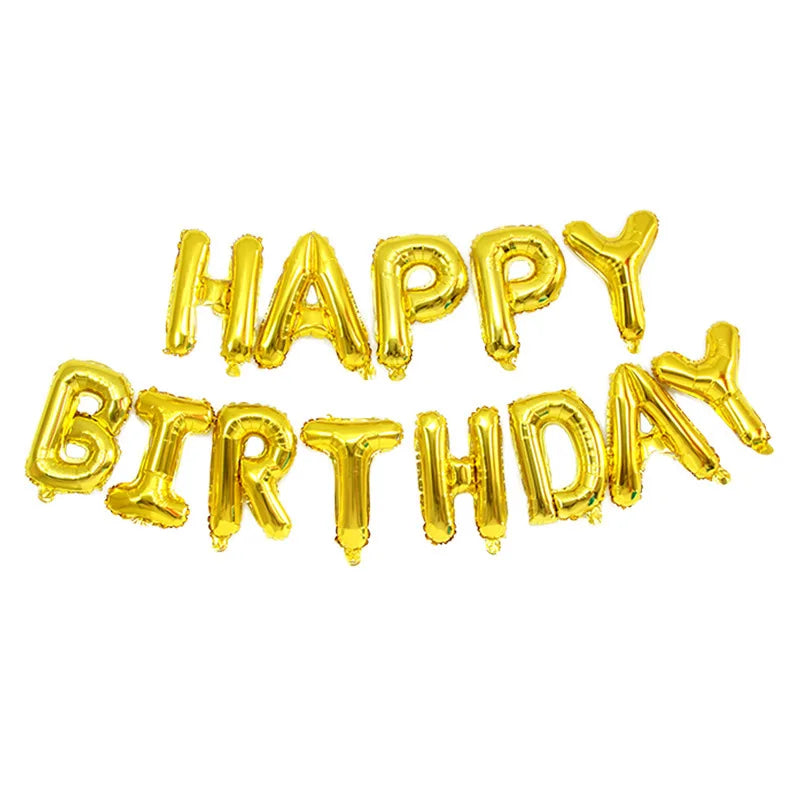 13pcs Happy Birthday Decoration Balloons Rose Gold Letter Foil Ballons Birthday Party Decorations