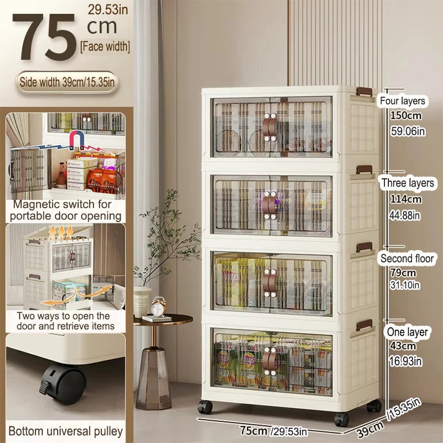 Large Capacity Foldable Storage Cabinet – Dustproof Wardrobe Closet Organizer with Easy Installation
