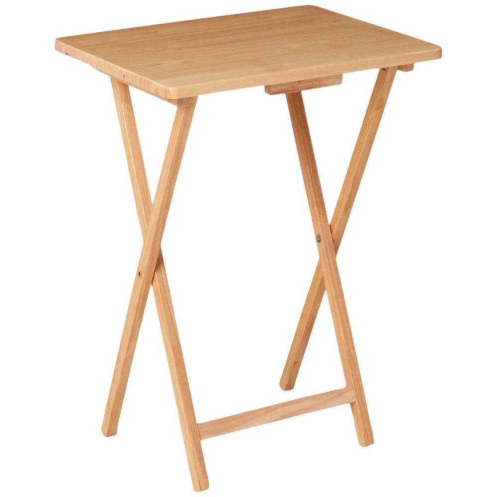Folding Rubberwood TV Tray Table Portable Lightweight Space-Saving No Assembly