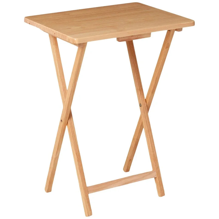 Folding Rubberwood TV Tray Table Portable Lightweight Space-Saving No Assembly