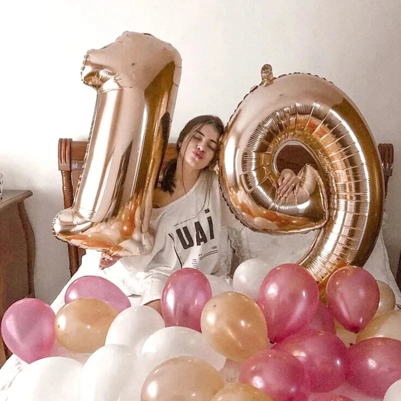 40 Inch Big Foil Birthday Balloons Helium Number Balloon 0-9 Happy Birthday Wedding Party Decorations Shower Large Figures Globo