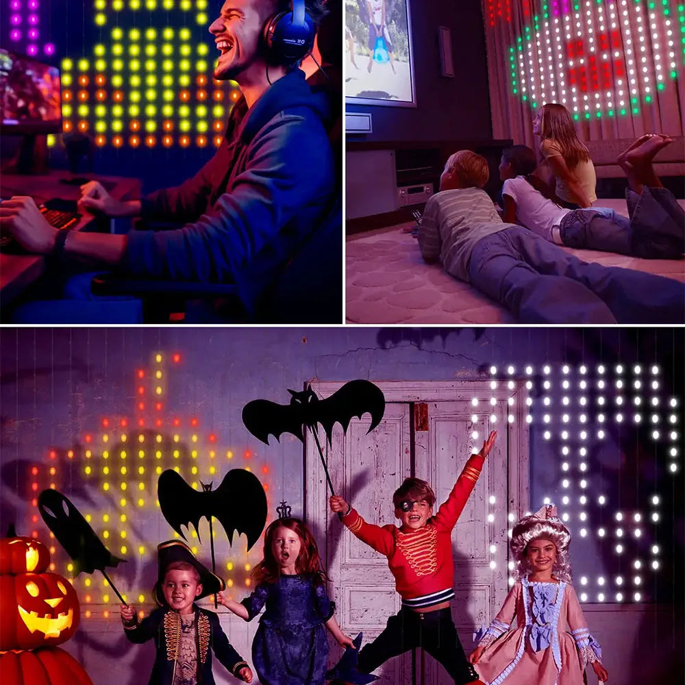 400-800 LED RGB Smart Curtain Lights with Music,App Controls and Remote,LED Party Lights for Christmas and Halloween Decor