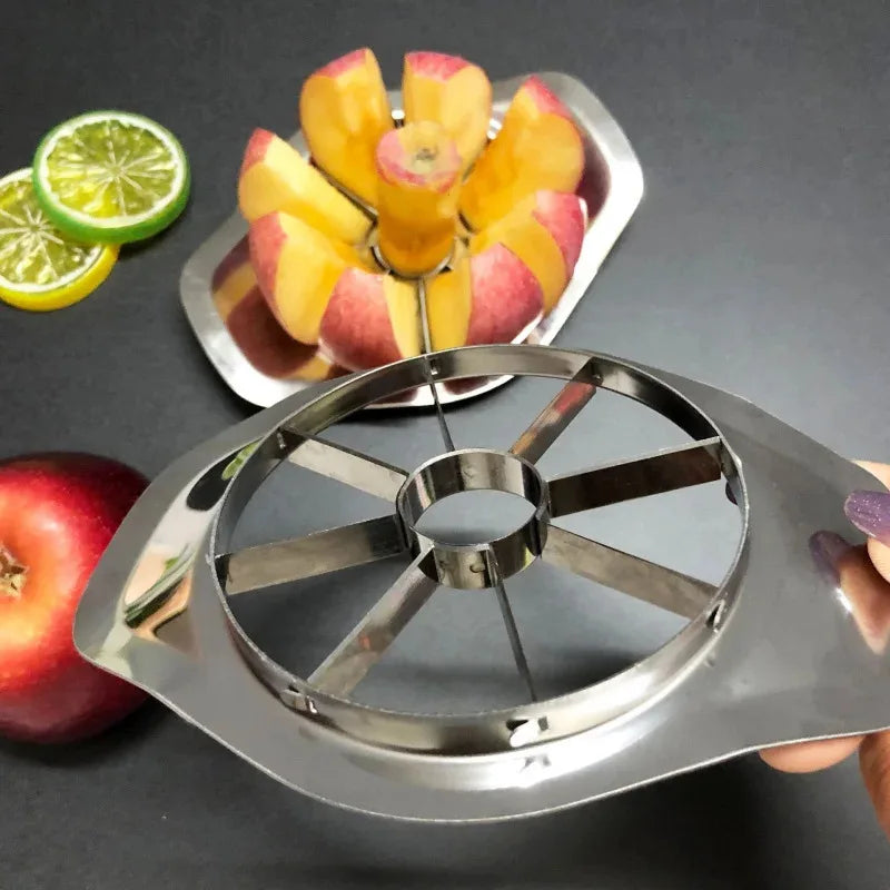 8-Slice Stainless Steel Fruit Cutter – Apple, Tomato, Orange & Multi-Fruit Slicer