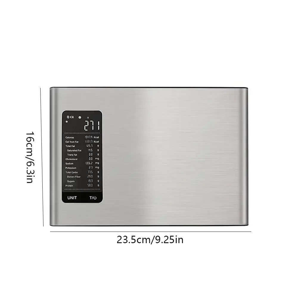 Smart Nutrition Food Scale – Stainless Steel Digital Kitchen Scale with 19-Nutrient App Tracking