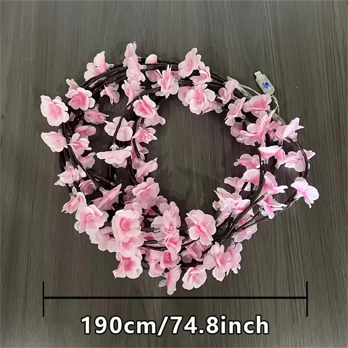 Lámpara de cadena colorida con 96 luces LED USB de ratán con forma de rama de árbol, 8 modos, ideal para San Valentín, Navidad, bodas y dormitorios.