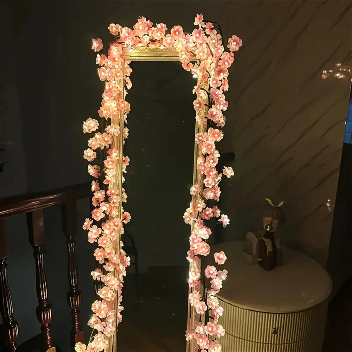 Lámpara de cadena colorida con 96 luces LED USB de ratán con forma de rama de árbol, 8 modos, ideal para San Valentín, Navidad, bodas y dormitorios.