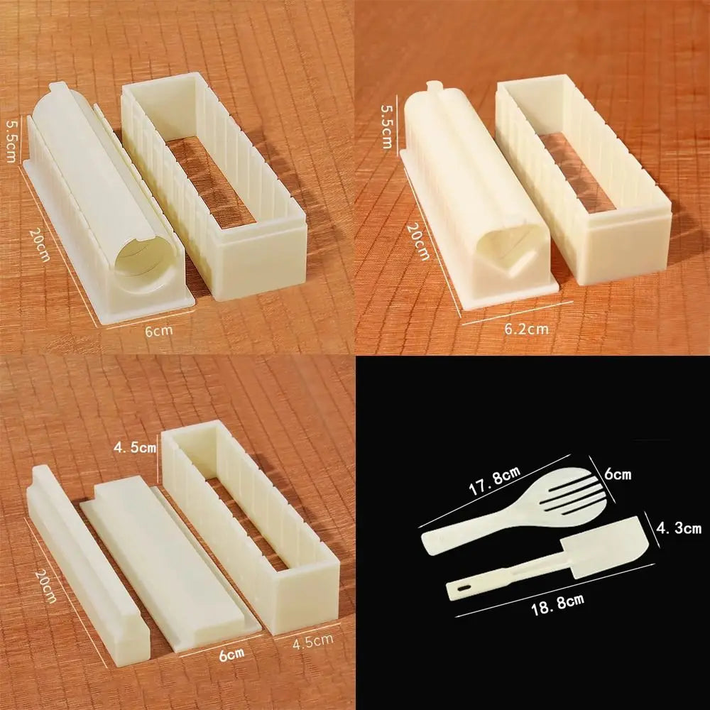 All-in-One Sushi Maker Kit with Round, Square & Heart-Shaped Molds for Perfect Rolls