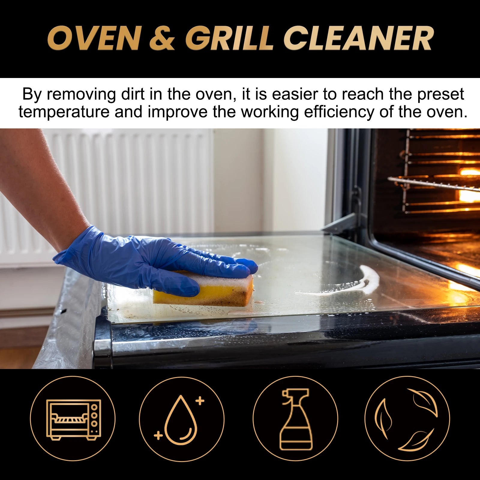 Oven & Grill Cleaning Foam Spray – Strong Kitchen Degreaser for Stove, Oil Stains & Kitchen Appliances (100ml)