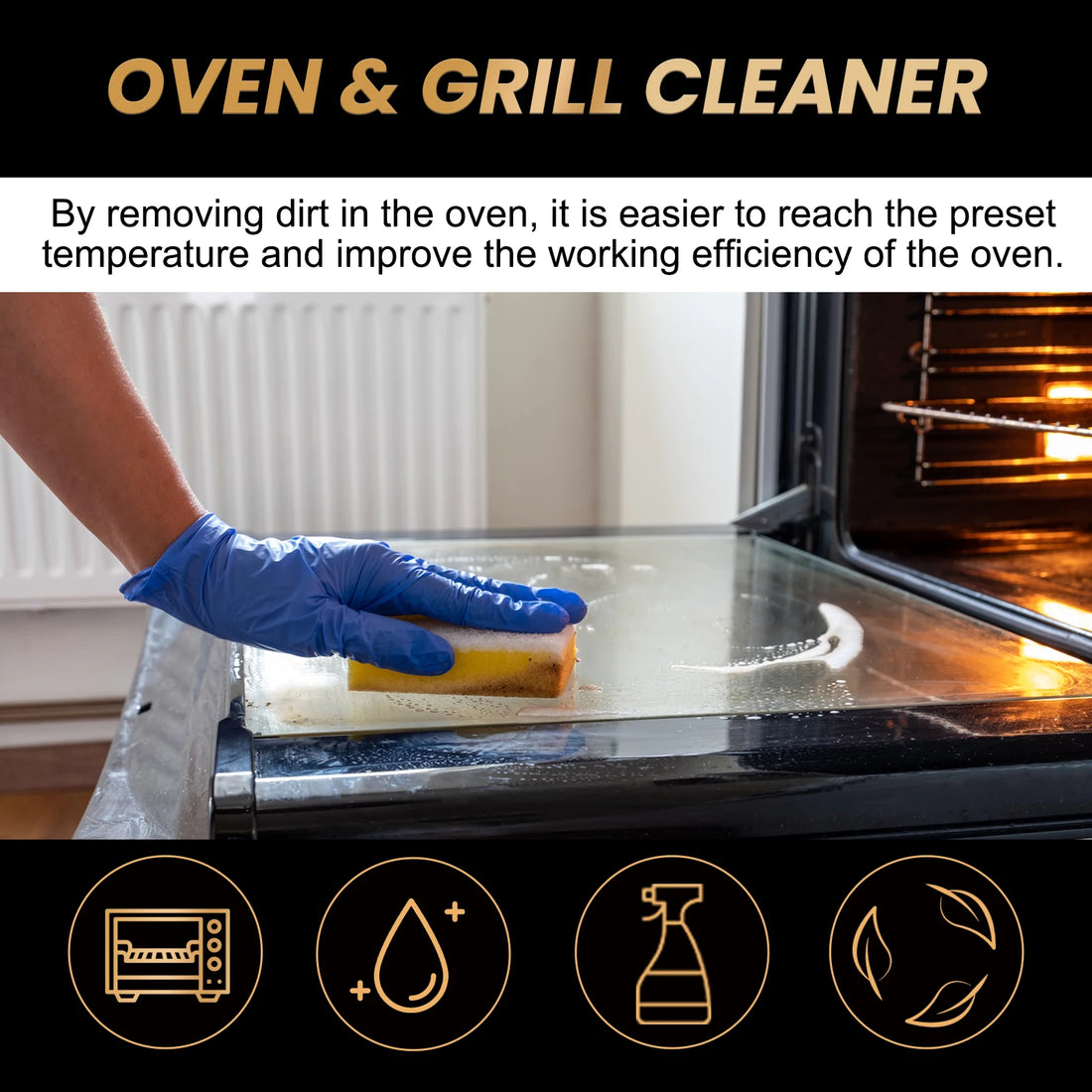 Oven & Grill Cleaning Foam Spray – Strong Kitchen Degreaser for Stove, Oil Stains & Kitchen Appliances (100ml)