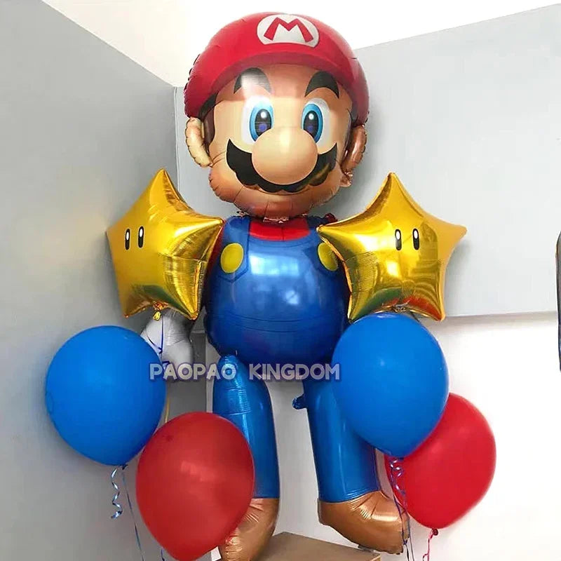 Super Mario Foil Balloons Arch Garland Kit Latex Balloons Number Balls Mario Birthday Party Baby Shower Decoration Gift Toys