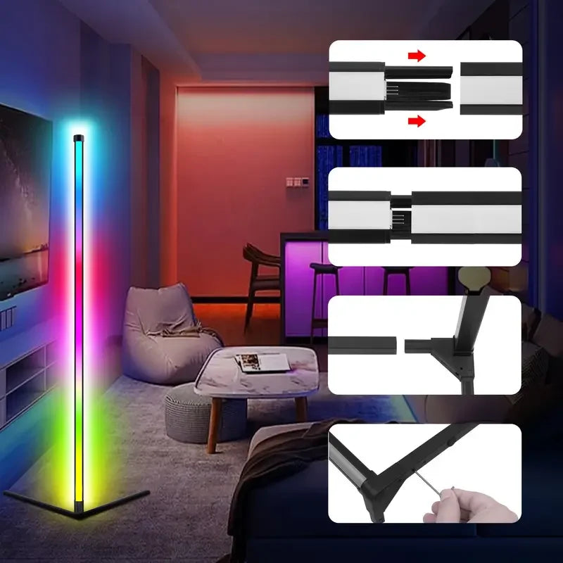 RGB LED smart modern floor lamp music synchronization 16 million DIY color change suitable for gaming room