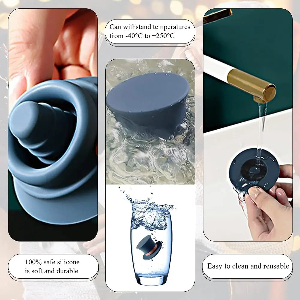 1/3 PCS Magic Hat Wine Bottle Stopper – Seal Silicone Cover, Airtight for Champagne, Whiskey & Brandy, Leak-Proof, Kitchen Tools