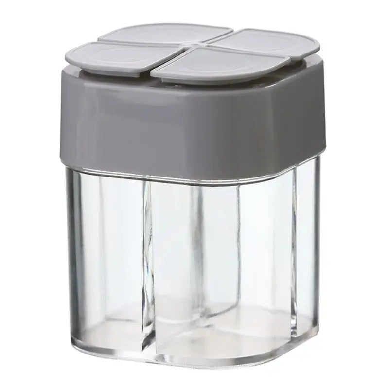 4-In-1 Transparent Spice Dispenser Jar with Lids 4 Compartment Seasoning Container Outdoor Cooking Restaurant Kitchen Containers