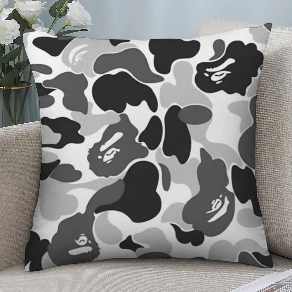 Luxury B-Bapes Pillow Case Short plush Double-sided Print Square Throw Pillow Covers Sofa Home Cushion Decor