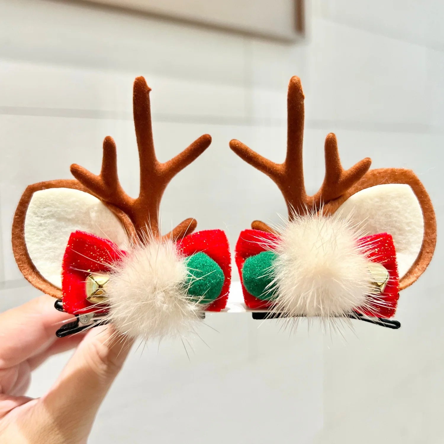 2pcs/Set Kawaii Christmas Elk Ear Hair Clip Women Girl Santa Snowman Hairpin Xmas Party Barrettes For Kids Cosplay Headwear