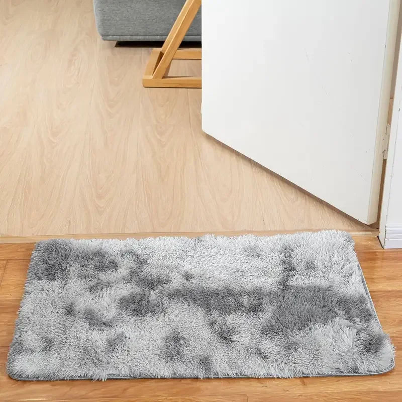 VIKAMA Children'S Room Mat Home Decor Living Room Mat Tie-Dye Gradient Silk Wool Carpet Entry By Mat Plush Soft Fluffy