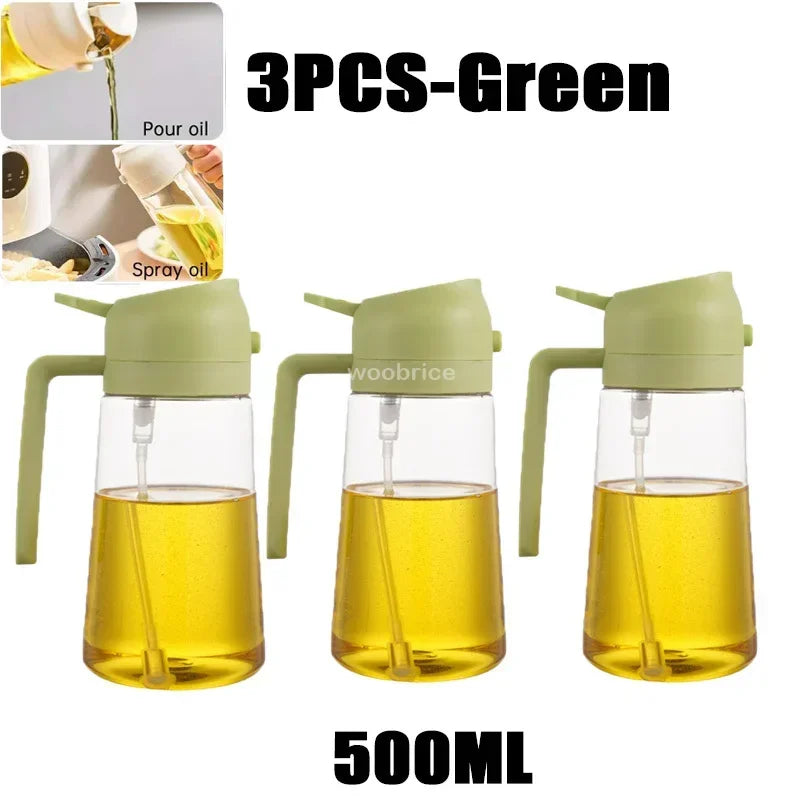 2 in 1 Kitchen Oils Spray Bottle Olive Sprayer Oil Spray Oil Sprayer Plastic for Cooking BBQ Baking Oils Dispenser Accessories