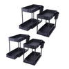 Under Sink Organizers 2 Tier Under Bathroom Cabinet Holder with Hooks & Hanging Cup, Multi-Purpose Storage Shelf for  Kitchen