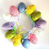 12Pcs Colorful Easter Eggs Hanging Pendant Ornament Rabbit Painting Egg Decor Happy Easter Party Decoration Home Kid Gifts 2025