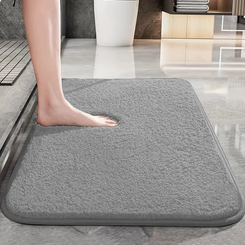 Thickened bathroom solid color ultra-soft non-slip foot mat shower room absorbent mat bathtub mat dirt-resistant door mat
