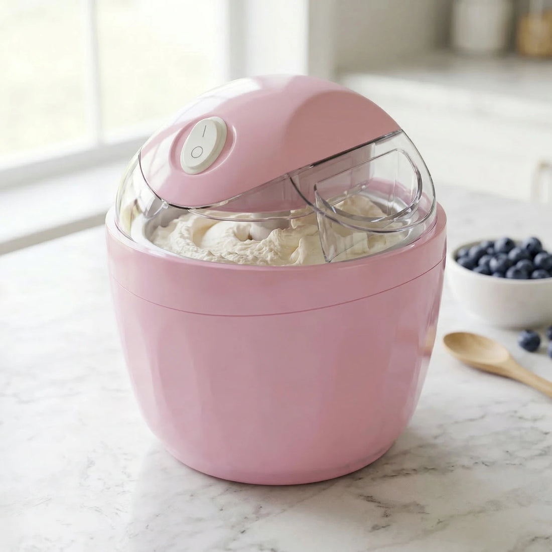 500ml Mini Electric Ice Cream Maker – One-Touch Homemade Frozen Treats in Just 15 Minutes