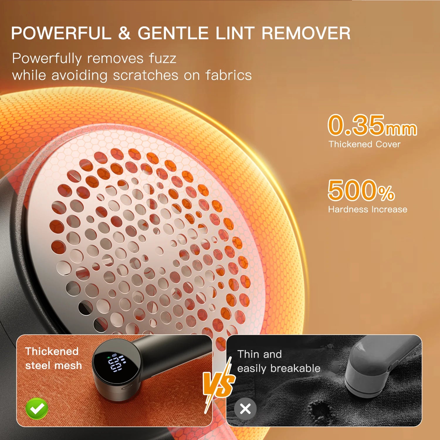 Fabric Shaver Rechargeable Lint Shaver with Digital Display 3-Speeds Sweater Shaver Electric Portable Lint Remover for Clothes