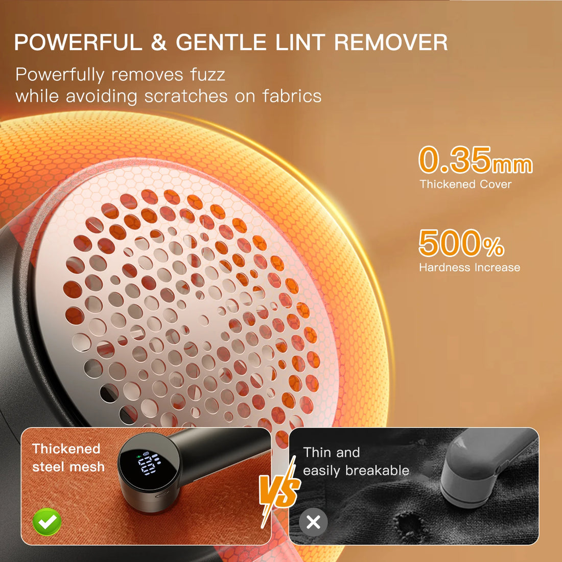 Fabric Shaver Rechargeable Lint Shaver with Digital Display 3-Speeds Sweater Shaver Electric Portable Lint Remover for Clothes