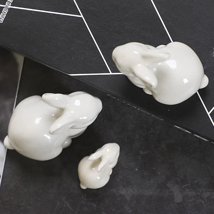 Cute Miniature Bunny Figure Home Decoration Animal Figurine Craft for Children Girls Boys Party Gift Easter Rabbit Decoration