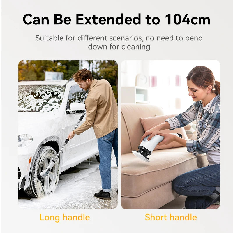 Cordless Electric Spin Cleaning Brush with 7 Attachments for Bathroom & Kitchen