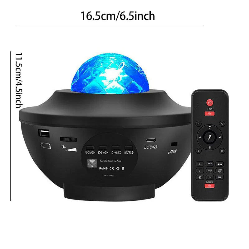LED Star Galaxy Projector – Ocean Wave Night Light with Rotating Starry Sky for Room Decor & Romantic Ambiance