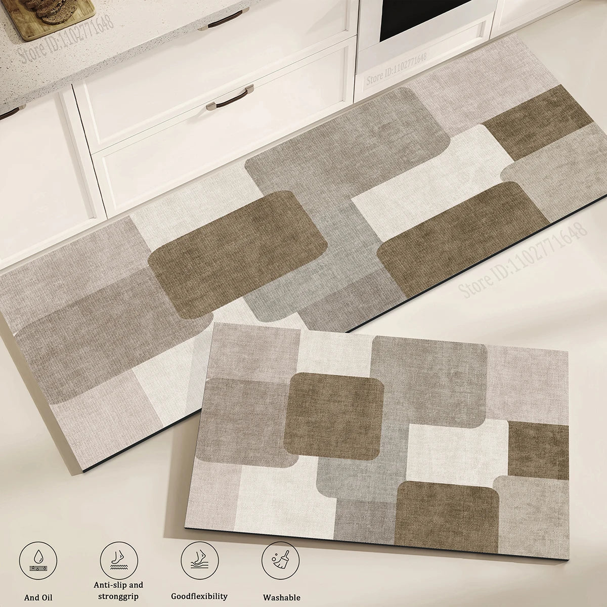 Quality Kitchen Long Non-slip Absorbent Vinyl Rugs Waterproof Washable Floor Mat Bedroom Hallway Corner Entrance Doormat Carpet