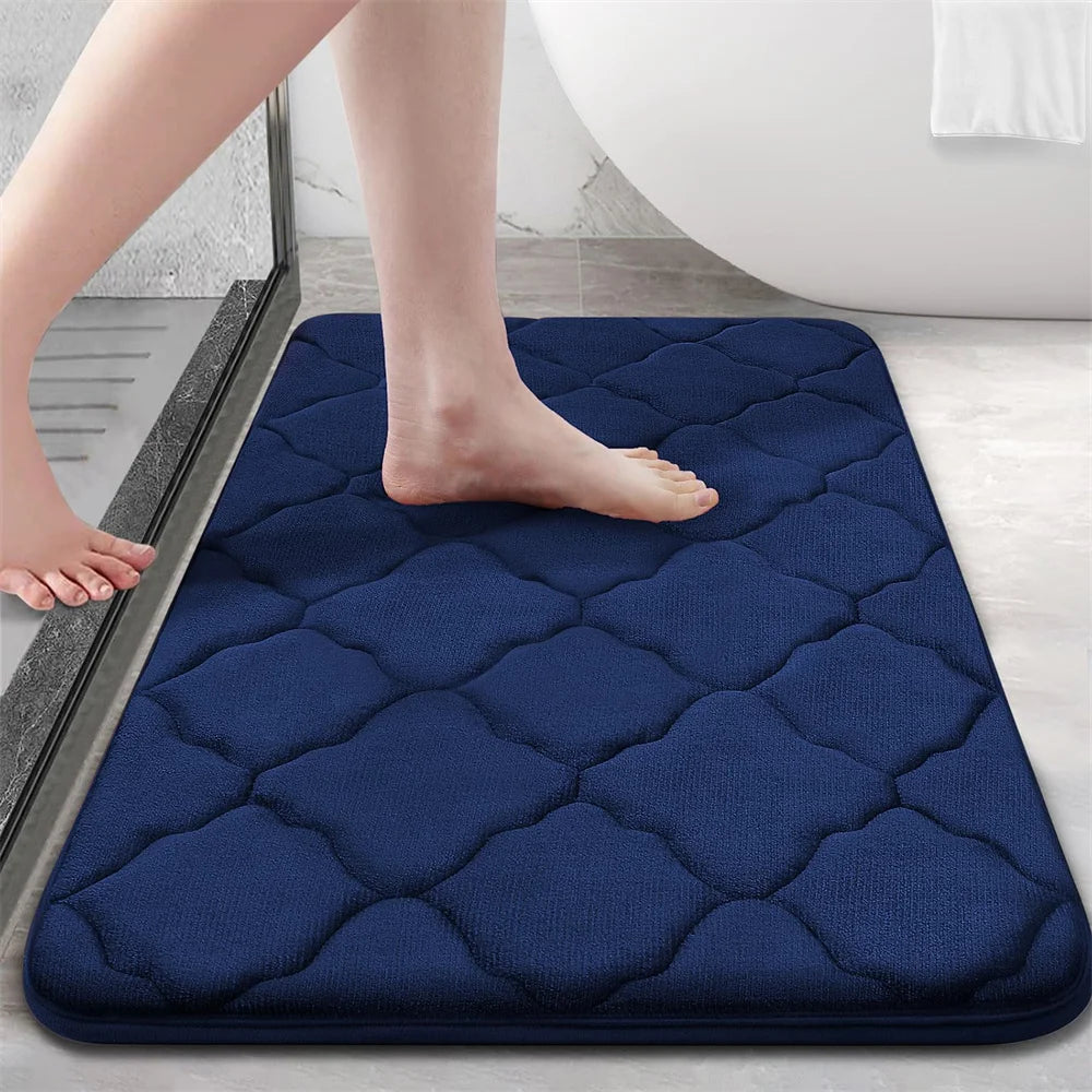 Homaxy Super Absorbent Bath Mat Memory Foam Carpet Non-Slip Toilet Bathroom Rug Soft Living Room Bedroom Shower Decor Foot Rug
