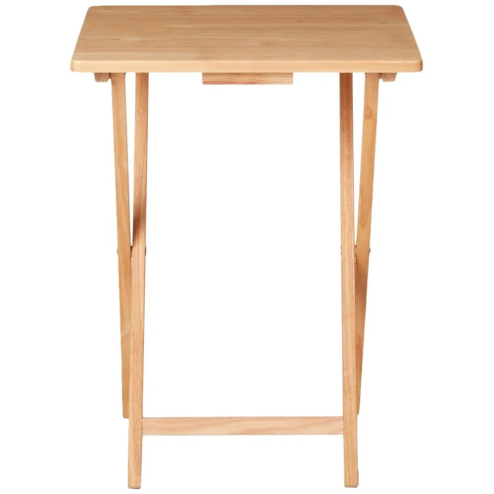 Folding Rubberwood TV Tray Table Portable Lightweight Space-Saving No Assembly